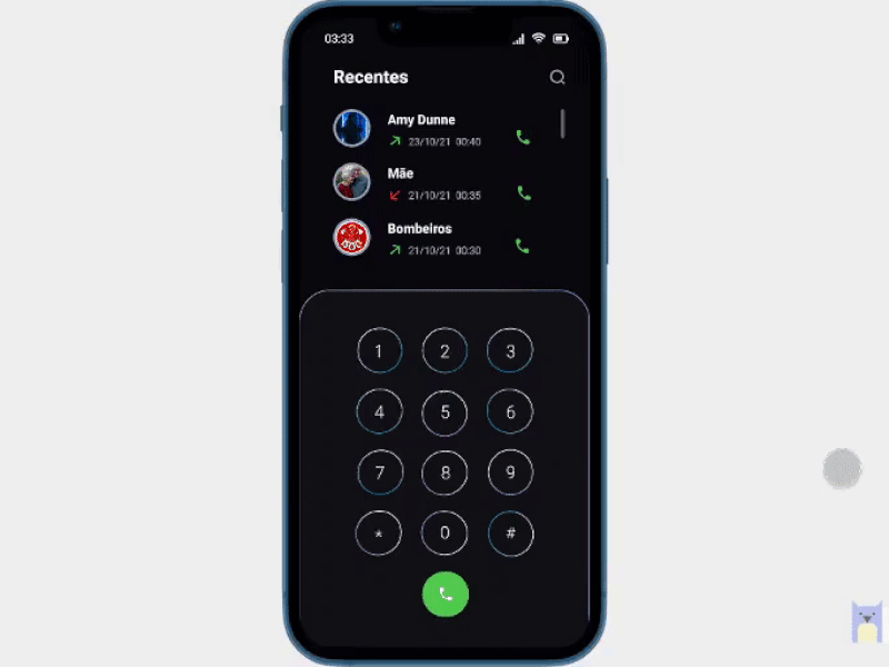 Futuristic dialer app (Black Mirror inspired)