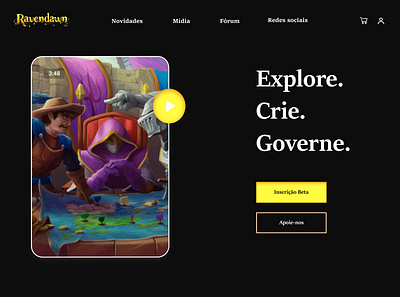 Revendawn's landing page redesign games graphic design illustration landing page ravendawn redesign video website redesign