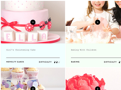 Layouts for Cake Teacher website baking cafe cakes design food level tutorials ui video web website