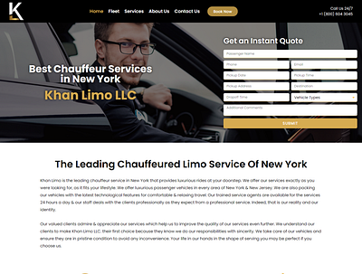 Khan Limo LLC elementor elementor pro landing design landing page landing page design website wordpress wordpress design
