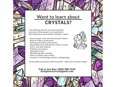Want to learn about CRYSTALS? affirmations crystals flyer flyertemplate gemstone geology healingcrystals healthcoaching holistic illustration marketing meditation moderndesign newage print printwork