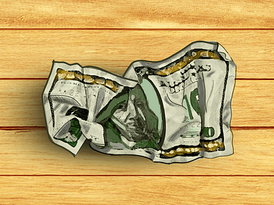 Crumpled up dollar
