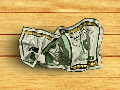 Crumpled up dollar