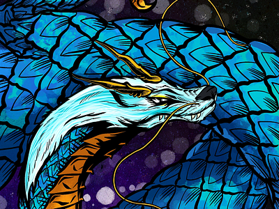Sapphire Guardian art dragon illustration procreate