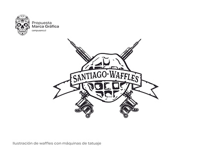 Santiago Waffle 3 brand identity branding illustration logo