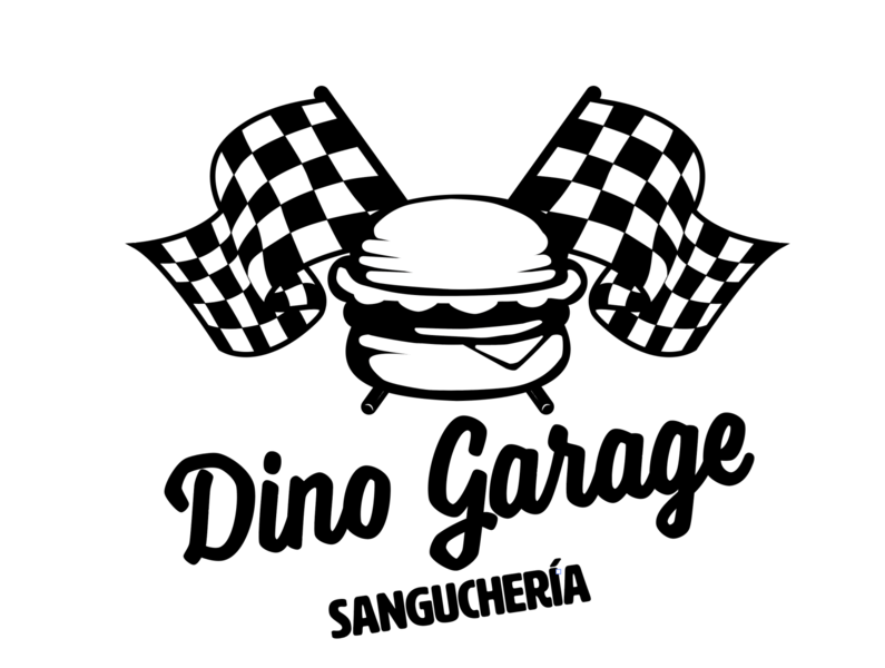 Dino Garage v1 brand brand design brand identity branding cars design flat food hamburger illustration logo racing restaurant vector