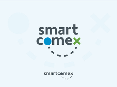 Smartcomex brand identity branding comercio comex eye flat logo proposal smart smile trade