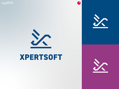 xpertsoft brand brand design brand identity branding flat logo software software company typography