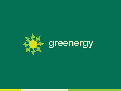 greenergy sun brand brand design brand identity branding design flat logo sun sun logo typography