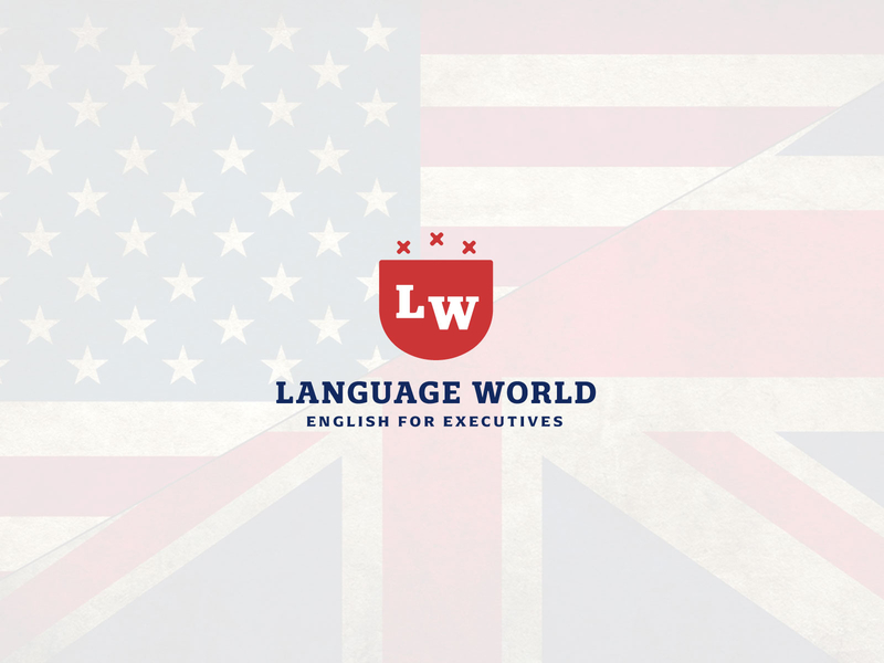 Language world brand identity branding design flag flat icon language logo us uk vector