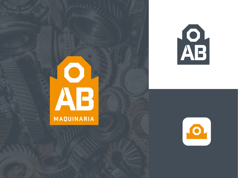 ab maquinaria brand brand design brand identity branding design flat icon logo