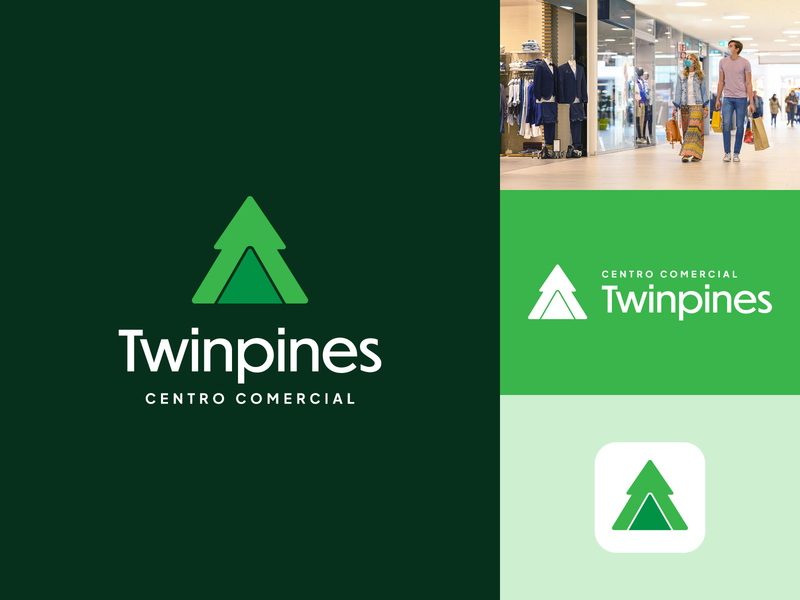 Twinpines brand brand design brand identity branding flat logo vector