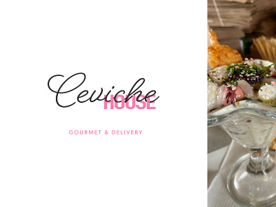 Ceviche house black brand brand identity branding ceviche design food house logo pink restaurant script seafood