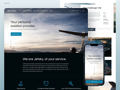 The Private Jet Company Website Design adobe airplane company design experience figma graphic design home interface jet luxurious private sketch travel ui user ux webdesign website xd