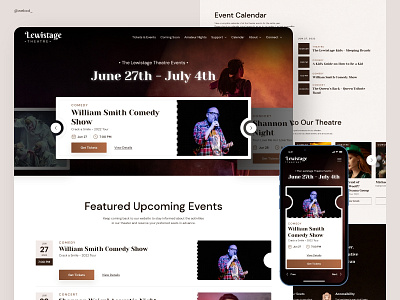 Responsive Website Design for a Luxury Theatre adobe broadway comedy concert culture design drama figma music sketch stage theater theatre ui user experience design user interface design ux webdesign website xd