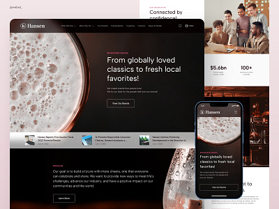 Website Design Inspiration for a Beverage Manufacturing Company adobe alcohol beer beverage brandy brewery company design drink experience figma interface manufacturing sketch ui user ux website wine xd