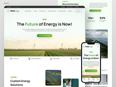 PAGE Energy - A Green Energy Provider Website Design adobe clean company electric electricity energy figma graphic design green home landing page power provider renewable sketch solar webdesign website xd