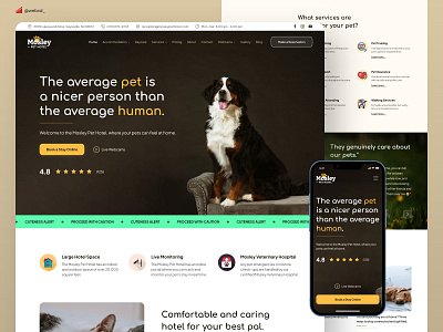 Mosley Pet Hotel - Where your pets can feel at home birds cats cute daycare dogs figma friend grooming hotel pet petcare rodents shelter sketch ui veterinary webdesi webdesign website xd