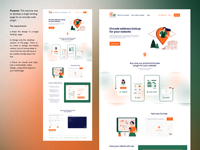 Minimalistic and clean landing page exercise brochure clean design graphic design illustration landing page minimalist ui uxui vector webdesign
