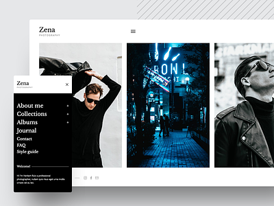 Zena, a minimalistic theme for photographers minimal photographer responsive theme typography ui ux wordpress