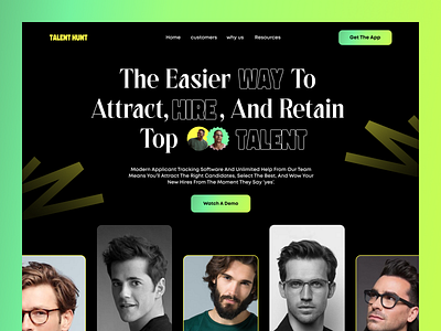 Talent Hunt Website. agency candidates company creative hiring homepage minimal minimalist orix recruiting recruter saas sajon startup talent management talents web web design webdesign website