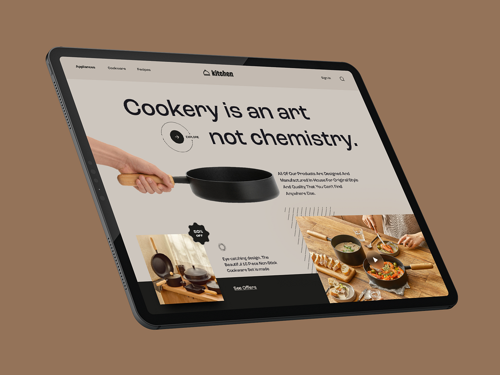 Kitchen Equipment site by Orix Creative on Dribbble