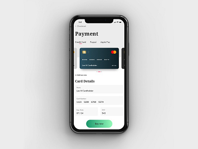 DailyUI - 02: Credit Card Checkout app daily 100 dailyui design mobile typography ui ux
