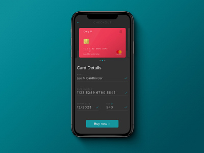 Daily UI Challenge 002 - Credit Card Checkout #dailyui checkout credit card form daily 100 dailyui mobile payment method ui