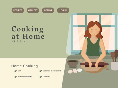 Сooking at home cooking design homepage design illustration landingpage ui сайт