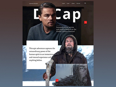 The Revenant actor cinema design dicaprio landingpage oscar revenant snow ui ux web актер вебдизайн кино сайт