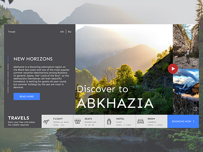 Abkhazia booking design discover hotel landingpage mountain resort sea sun travel trip web