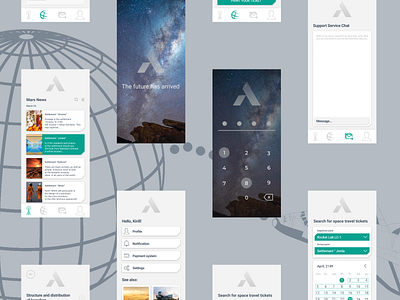 Space travel to Mars app design future landingpage mars rocket space travel trip ui uiux ux web