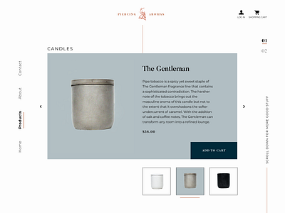 Piercing Aromas branding design ecommerce illustration minimal ui ux web website