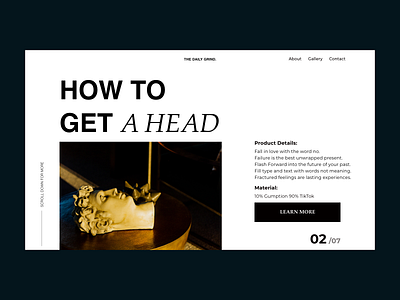 Get A Head design ecommerce minimal portfolio ui ux website