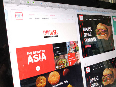 [WIP] Food-Service Website black branding design flat frontend images interface lifestyle magazine online photo red typography ui ux web webdesign website white
