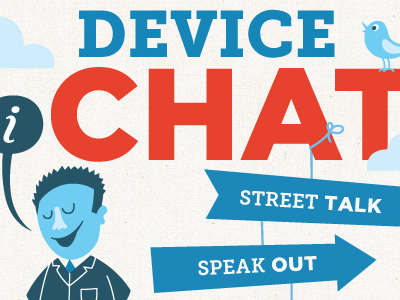 Device Chat coaches loupe illustration website