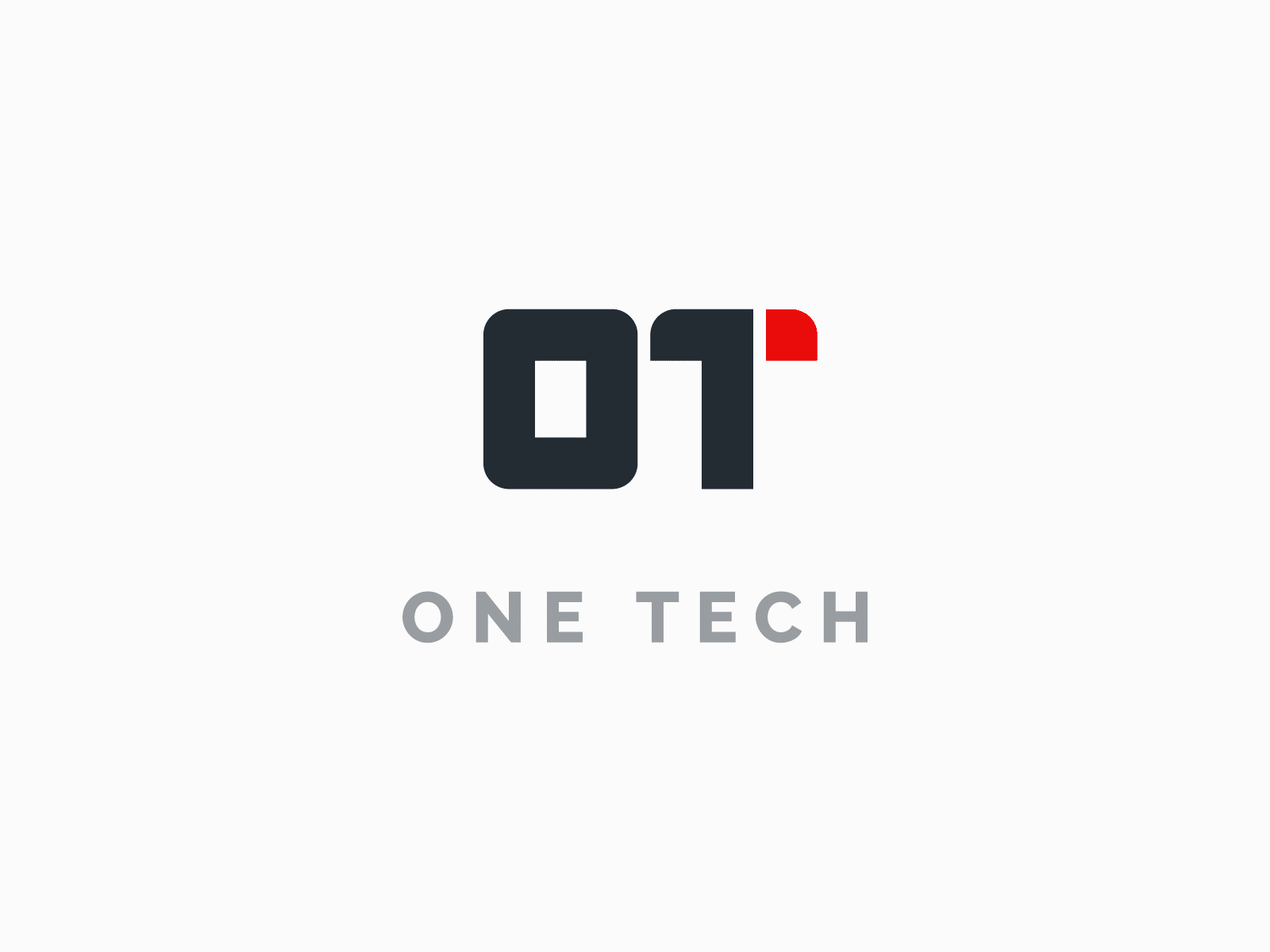 One Tech Logo 0 1 animation bold clean design development flat geometric geometry lettering logo number numbers numeral one programming simple tech zero