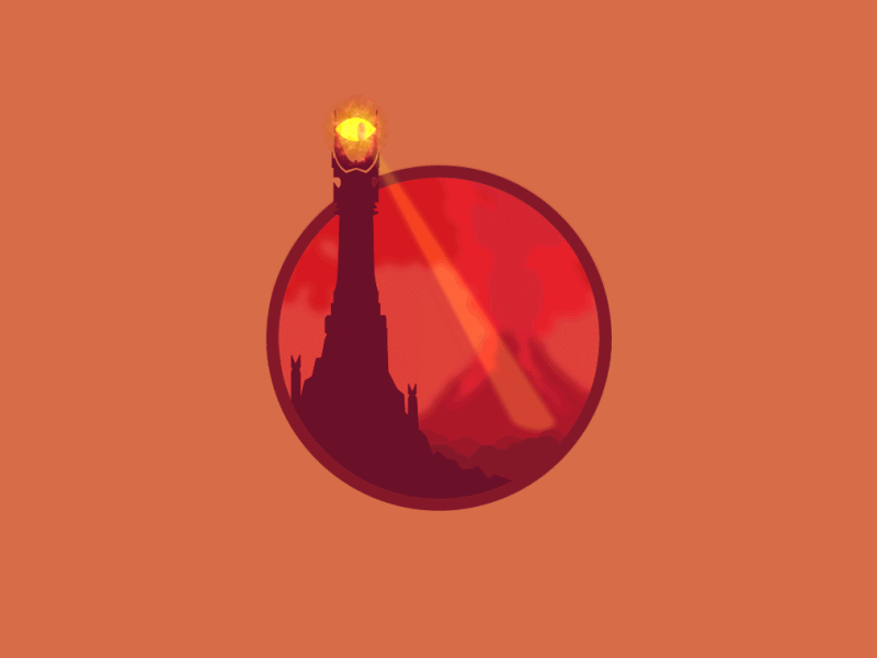 Mordor 2d after effects animation five flat gif icon a day illustration lord of the rings mordor sauron