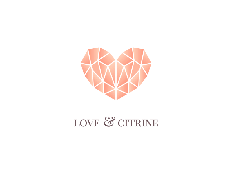 Love & Citrine Logo after effects animation heart jewelry logo polygons