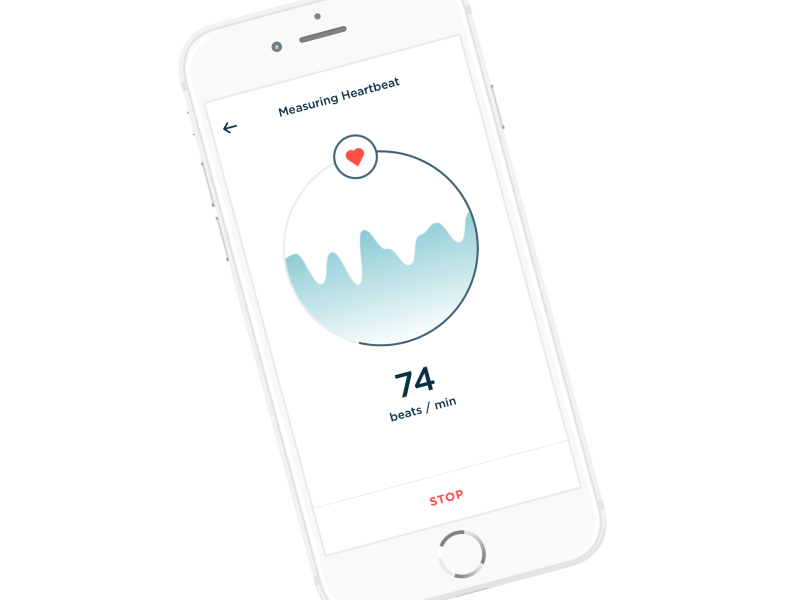 Measuring Heartbeat animation graph heart measure phone progress bar rate success ui wave