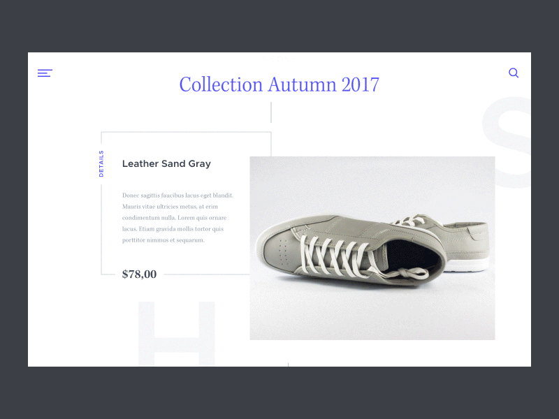 Shoes - Content scroll animation hover logo mask minimal nolte reveal scroll shoes stroke transitions web