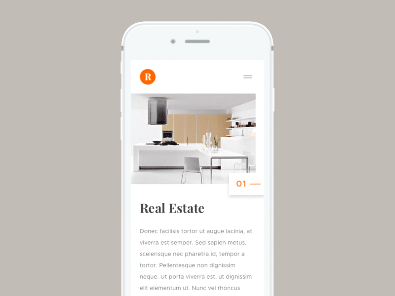 Interior design web concept - Mobile