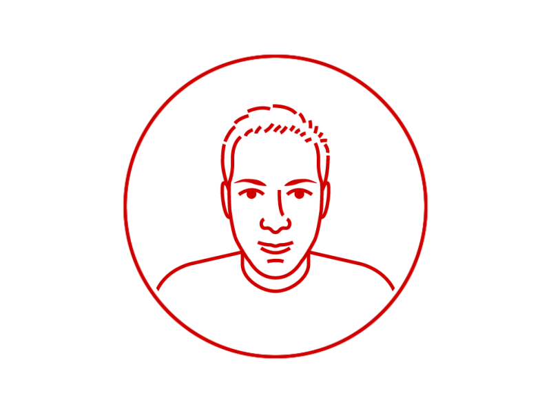 Daniel the Web Engineer animation avatar face head nolte outline profile stroke team