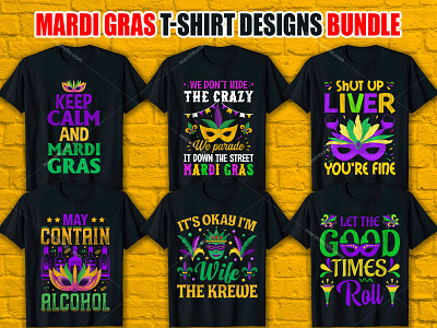 MARDI GRAS T-Shirt Designs Bundle