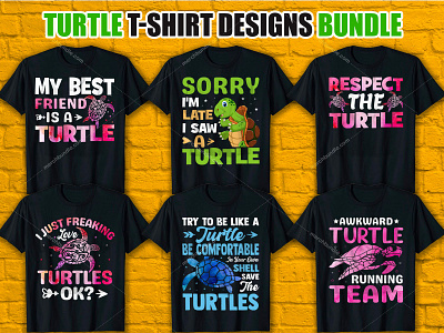 TURTLE T-Shirt Designs Bundle