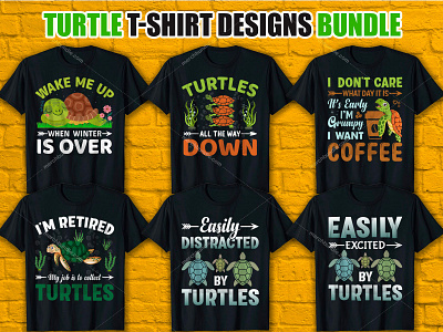 TURTLE T-Shirt Designs Bundle
