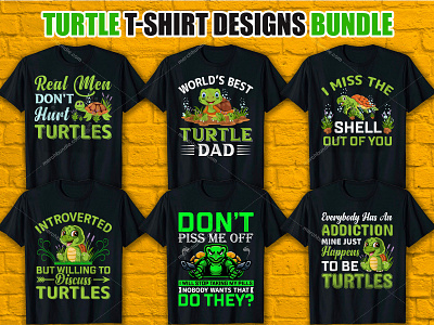 TURTLE T-Shirt Designs Bundle