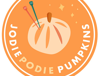 Jodie Podie Pumpkins artist branding cute design futura knitting logo minimal procreate pumpkin