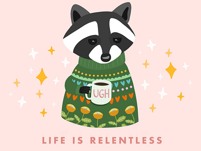 Relentless Raccoon cartoon cartoons cute design jumper procreate raccoon raccoons ugh