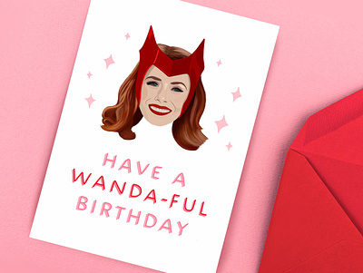 Wanda-ful Birthday | URGHH Card Co. artist card cards cartoon design illustration procreate urghh urghh card co wanda wandavision